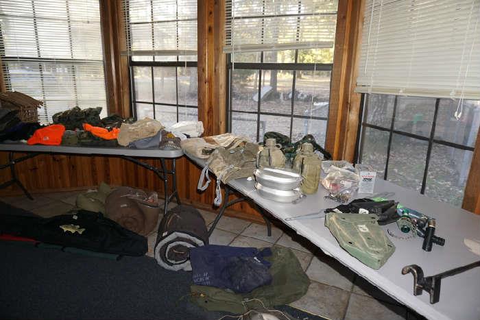 Military, hunting, camping items