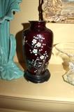 Japanese red and silver cloisonne vase