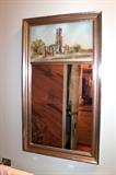 Reverse painted Smith College mirror