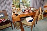 Vintage leather-top desk and chair
