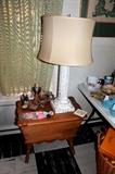 Vintage end table and lamp