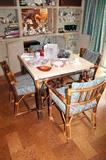 Vintage rattan table and 4 chairs