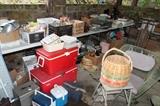 Boxes of glassware, kitchenware, coolers, and more!