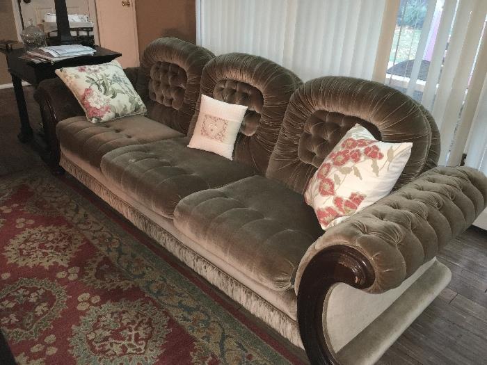 Vintage velvet sofa