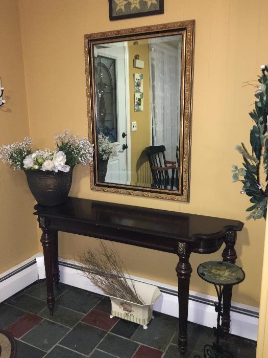 Hall mirror & console table