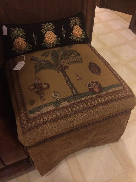 One of two matching ottomans