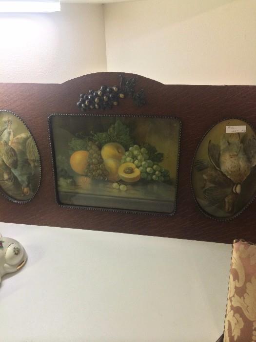 Antique framed fruit art