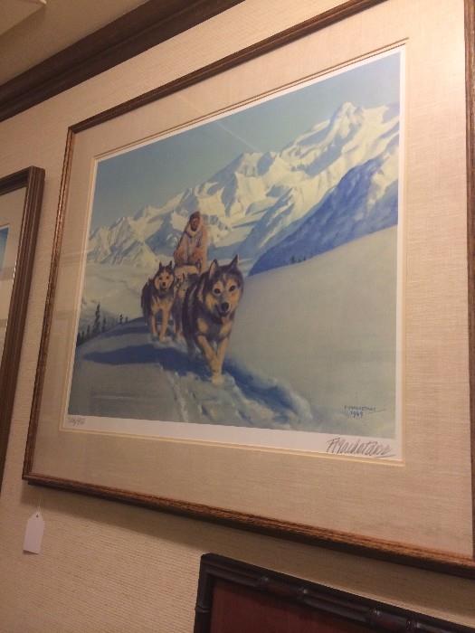 306/950 framed Alaskan art of Fred Machetanz (1969)