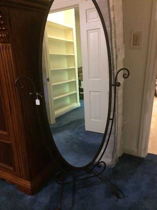 Oval floor mirror