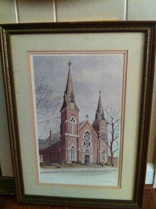 print of church in Clarksville