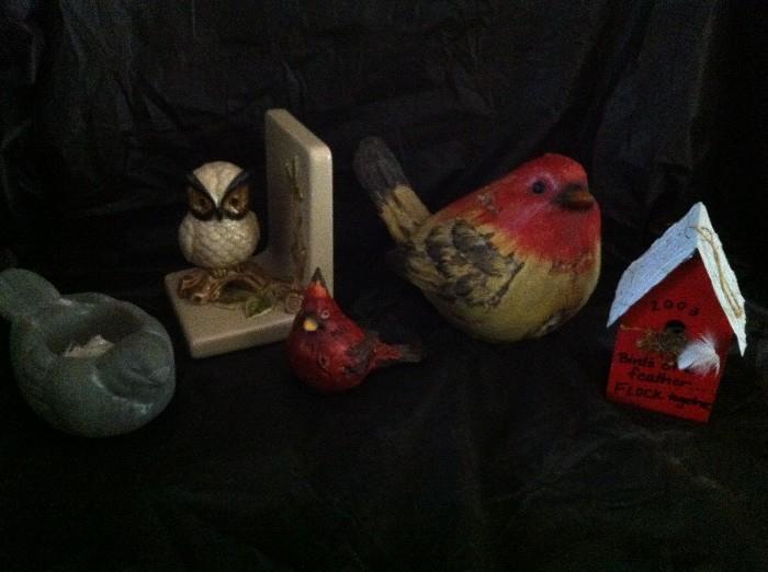 various collection of bird items
