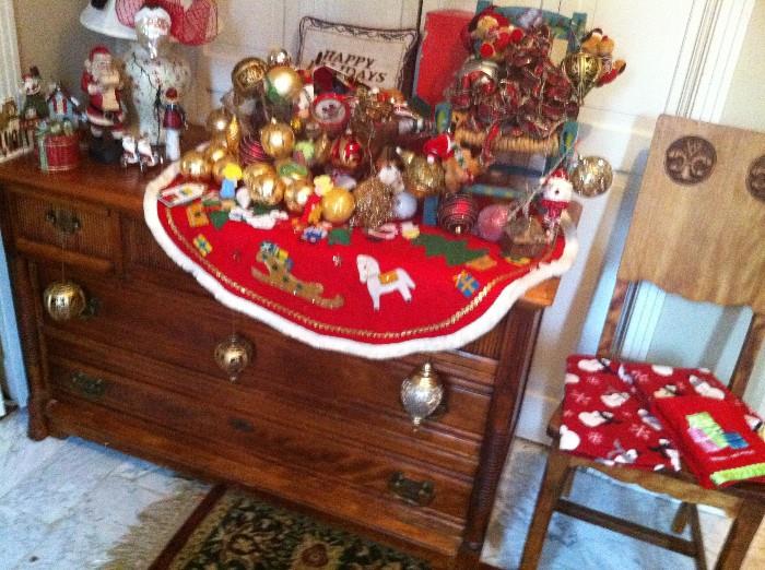 christmas decorations and various ornaments