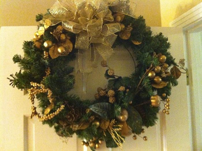 Gold holiday wreath