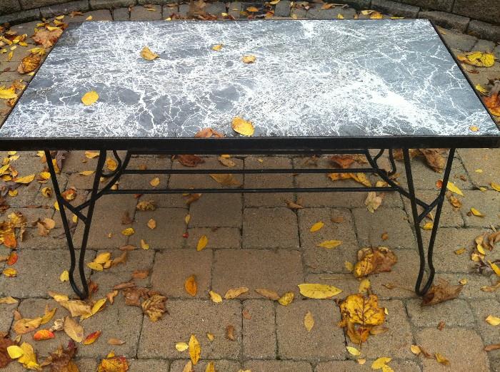 out door marble top table