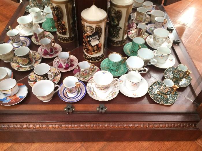 small collection of cup and saucers