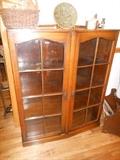 Beautiful antique glass front bookcase / curio cabinet