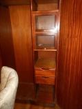 Burl Walnut Double Door Wardrobe glass cover hat cubbies
