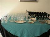 WATERFORD CRYSTAL AND MIKASA BLACK STEMWARE