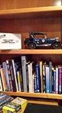 books, toy police car