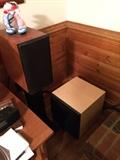 Bowers & Wilkins 685 Speakers with B&W stands and Dynaudio Subwoofer 600