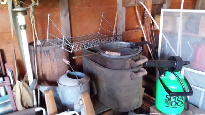 Water Can, galvanized, Broilers, Buckets & Wooden Barrels