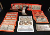 Antique stereoscope viewer, military & religious stereoscope cards...see photos
