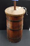 primitive wooden butter churn with dasher and cover