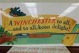 Vintage Winchester Christmas sign, Sierra mat bullet images chart