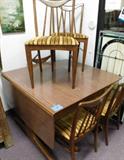 vintage Mid Century drop leaf dining table & 5 chairs