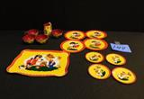 Vintage Ohio Art Tin Litho tea, plate, tray set