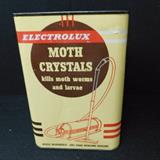 Vintage 1940's Electrolux Vacuum Moth Crystals Square Tin Can Great Graphics 