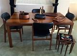 Danish modern purchased 1970,  Come with large leaf and 4 side chairs