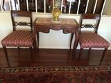 Set of Antique Regency chairs and French ladies writing desk