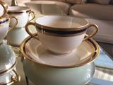  Set of Tiffany & Co for Lenox soup bowls and saucers