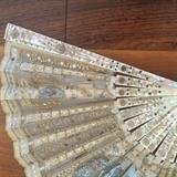 Circa 1780 mother of pearl  hand painted fan