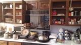 Stocked kitchen with bakeware, bowls, pots, pans, dishes ... lots of stuff for baking season