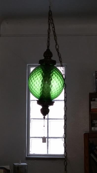 Funky Green swag lamp