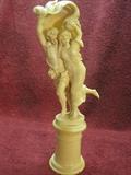 19th Century Continental Carved Ivory Standing 12" tall and 5" across, it is exquisitely carved and a classic example of European Carved Ivory. It is signed C. Adler
