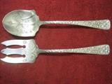 Rare Bright Cut Towle Sterling Silver Salad Spoon and Fork CA 1884 in the Arlington Pattern.