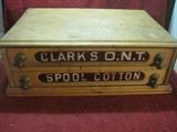 Clark's O.N.T. Spool Cabinet Ca 1870's with a Red Glass Front.
