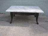 Wrought Iron Table with Marble Top