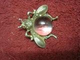 Crown Trifari Sterling Silver Jelly Belly CA 1940's Brooch