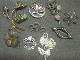 Vintage Sterling Silver Brooches including Coro Craft, Taxco and more