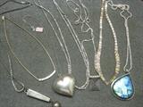 Vintage Sterling Silver Necklaces including Taxco, Hello Kitty, Italian