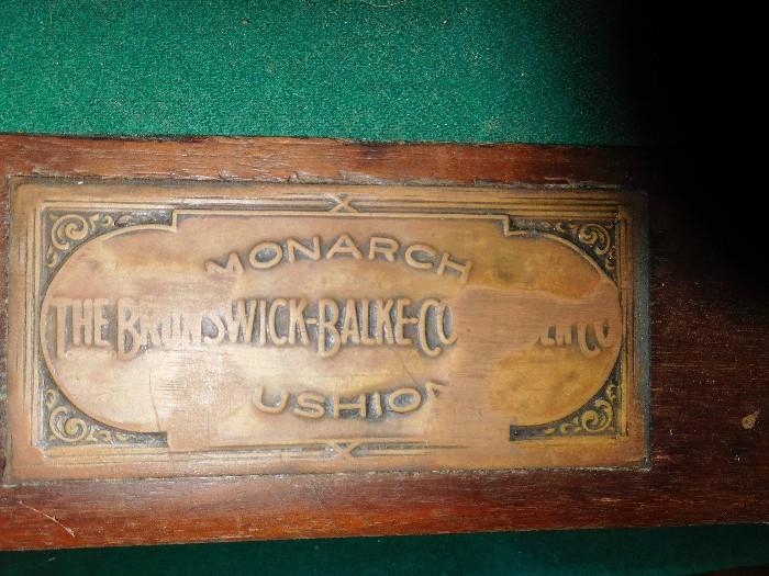 Antique Brunswick pool table from the 1880s with some mother-of-pearl inlay... the table remains disassembled from their last move, however ALL components are there.