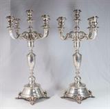 Lot #196 Large Austrian 19th C Silver Candelabras