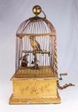 Lot #230 French Giltwood, Brass Double Bird Automaton