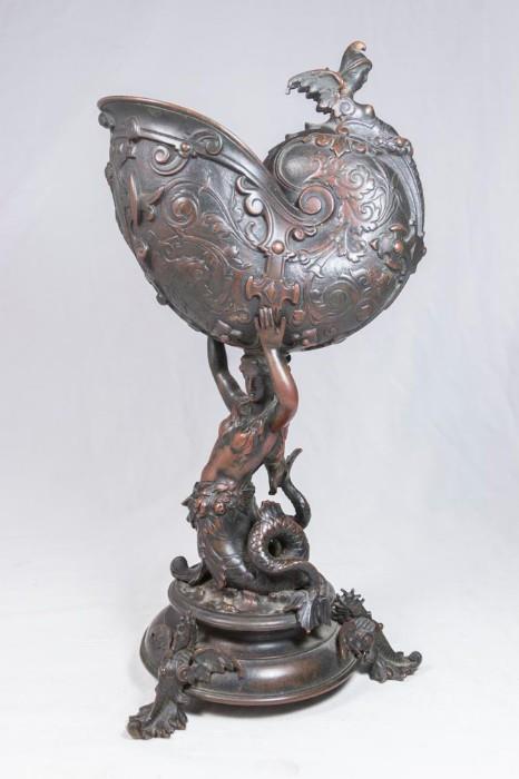 Lot #232 Bronze French Nautillus Vase