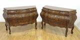 Lot #358 Pair Italian Provincial Bombe Commodes