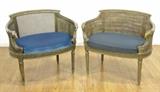 Lot #328 Pair Louis XVI Style Loveseats